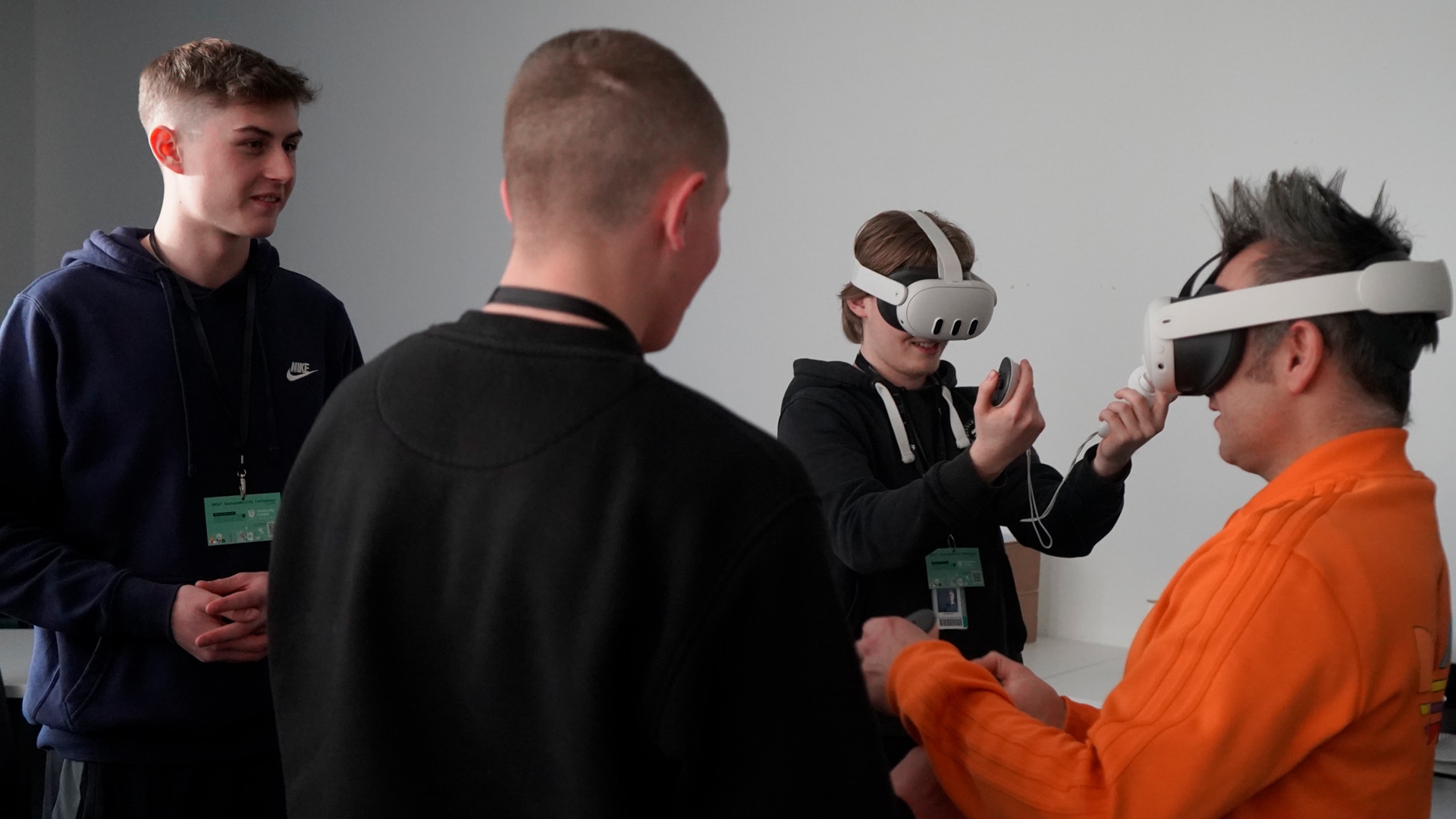 Students playing with VR Headsets